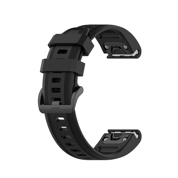 For Garmin Fenix ​​6s 20 mm hurtigutløser offisiell tekstur armbåndsurrem med plastknapp Black