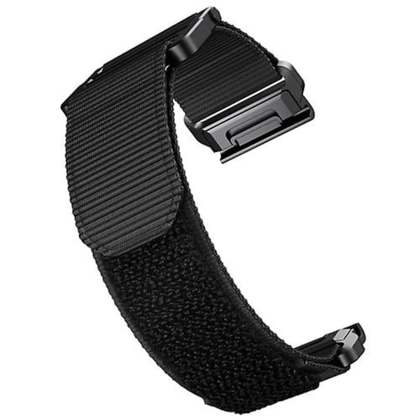 Til Garmin Fenix ​​7x krog og løkke fastener nylon urbånd Black