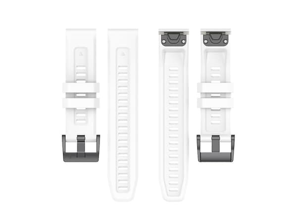 Rem til Garmin Fenix 7X Quick Release Silikonurrem Hvid