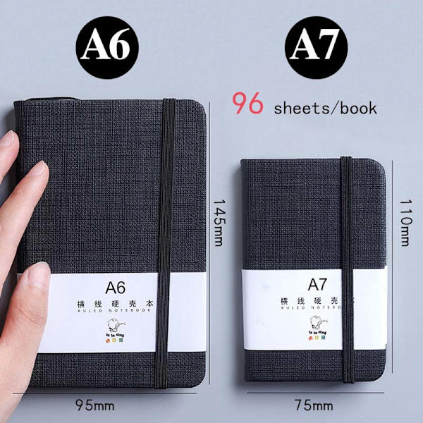 1st A7 Mini Notebook Bärbar ficka Anteckningsblock Memo Dagbok Planerare Agenda Organizer Skissbok Kontor Skola Brevpapper 96 ark white