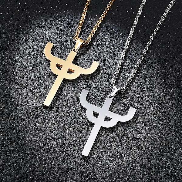 Punk Rock Rustfrit Stål Enkelt Snit Judas Priest Kors Vedhæng Halskæde Til Mænd Rock Smykker Guld Sølv Farve Aldrig Fade silver
