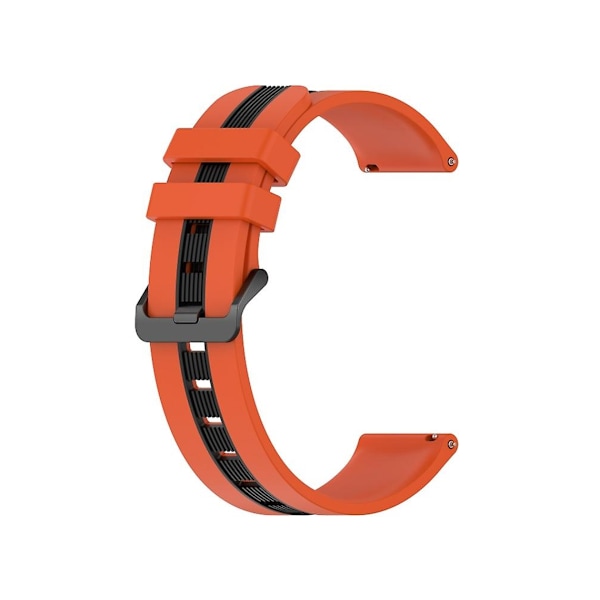 Rem for Garmin Venu 2 22Mm To-farget Vertikal Silikonklokke Rem Oransje-Svart