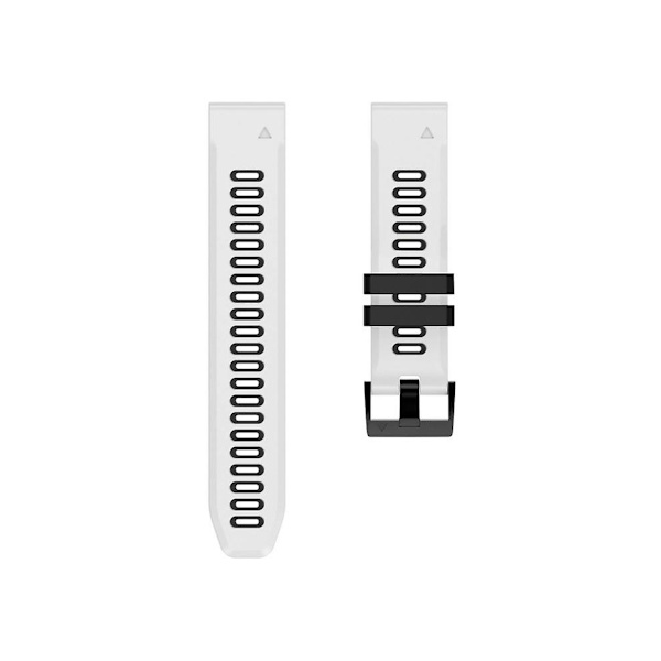 Rem för Garmin Fenix 7X 26 mm Silikon Sport Tvåfärgad Klockarmband Vit-Svart