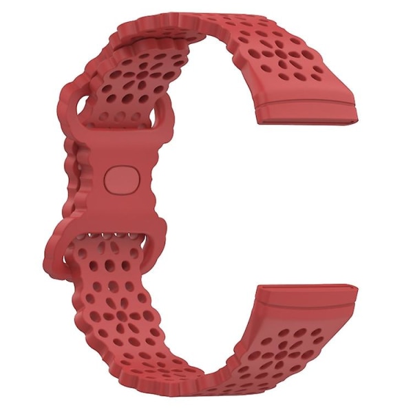 Til Fitbit Versa 4/3/Sense 1/2 Lace Hollowed Silicone Watch Band Red