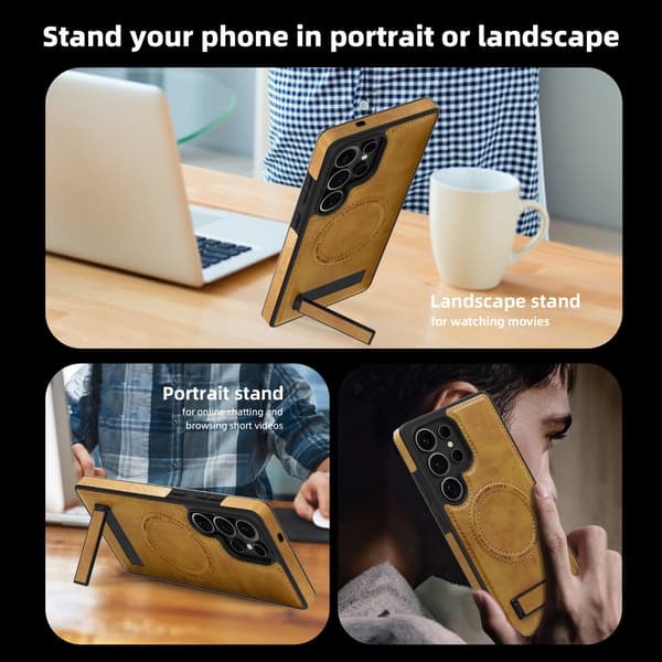deksel for Samsung Galaxy S24 Ultra lær, grå