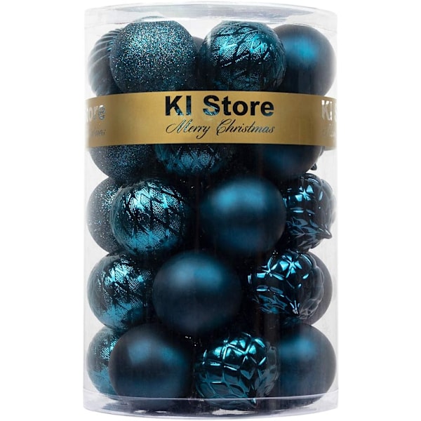 Blå Julkulor 34 st 6 cm Julgransdekorationer Ornament för