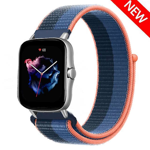20 mm 22 mm watch för Amazfit Gts/2/2e/4/3/mini Gtr 4/2/3/ pro 47 mm Stratos 3 nylon Pulseira Correa Amazfit bipsband Blue Jay Abyss Blue 20mm