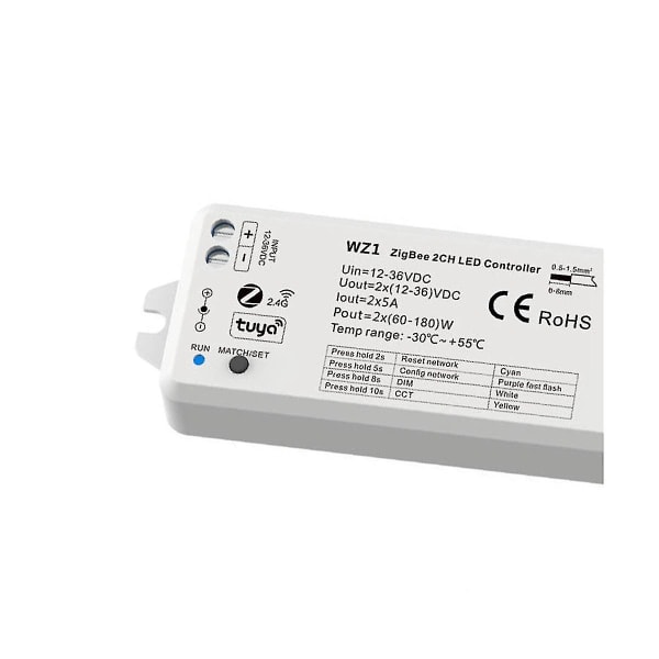 Wz1 Zigbee tai Rf 2ch Led-ohjain Dc12-36v 24v Tuya App Cloud Langaton Kaukosäädin 2 Kanavaa