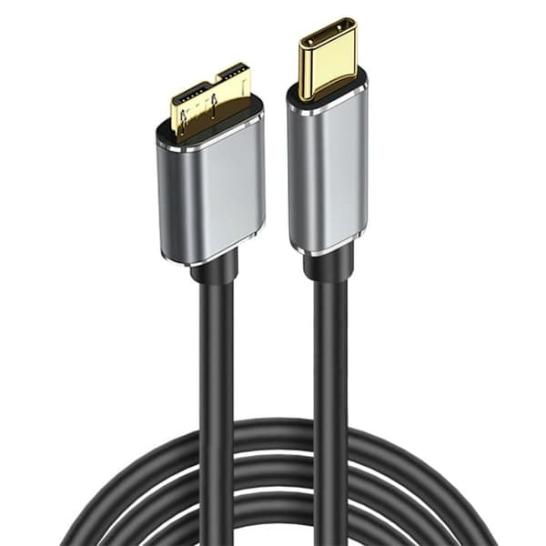 Type C - Micro-B -mobiilikiintolevyn kaapeli, USB 3.1 - USB 3.0 -datakaapeli, tiedonsiirtonopeus 5 Gbps (1 m)