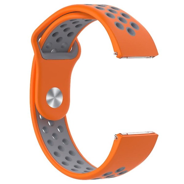 For Fitbit Versa tofarget silikonklokkerem Orange - Grey