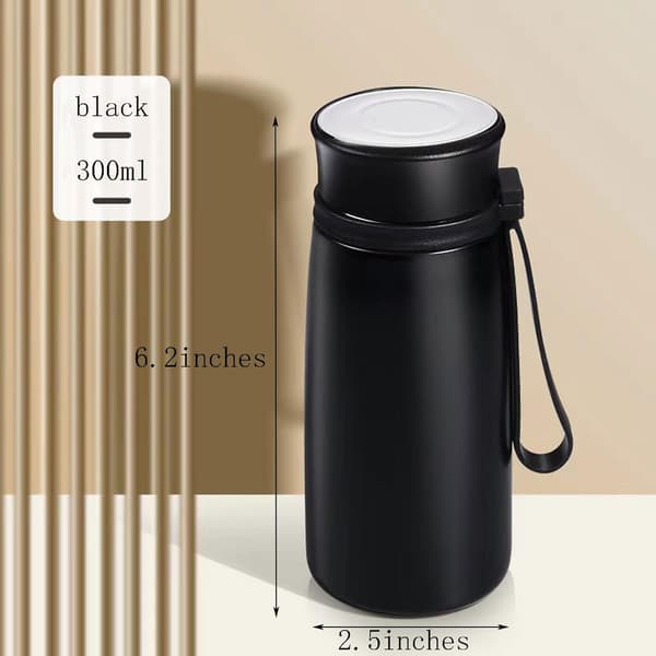 Minityhjiötermos 300 ml kahvalla, vuotamaton Black
