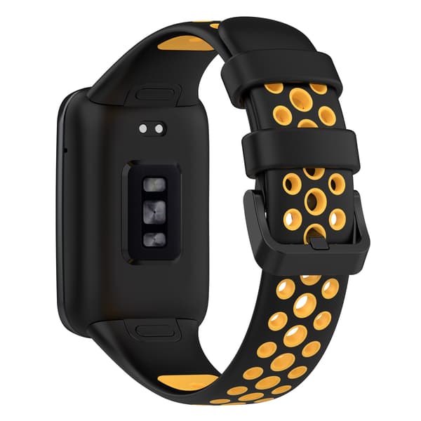 Stropp for Xiaomi Band 7 Pro Tofarget silikonstropp (Svart Gul)