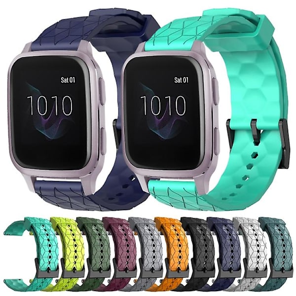 Til Garmin Venu Sq 20 mm fodboldmønster ensfarvet silikoneurrem White