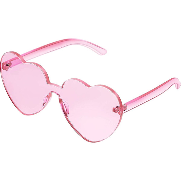 Hjerteformede solbriller til festsolbriller, farve solbriller Light Pink