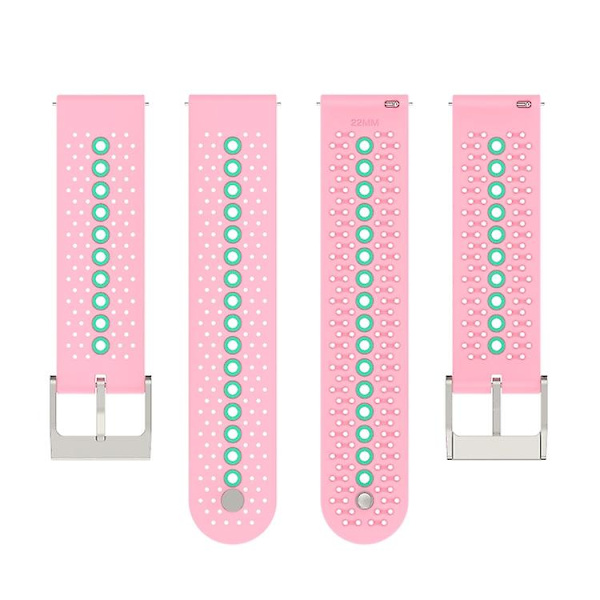 Til Suunto 9 Peak Universal Colorful Hole Silicone Watch Band Pink Mint Green