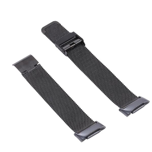 For Fitbit Charge 5 Milan Stål Dobbel Spenne Rem Klokkebånd TNB Black