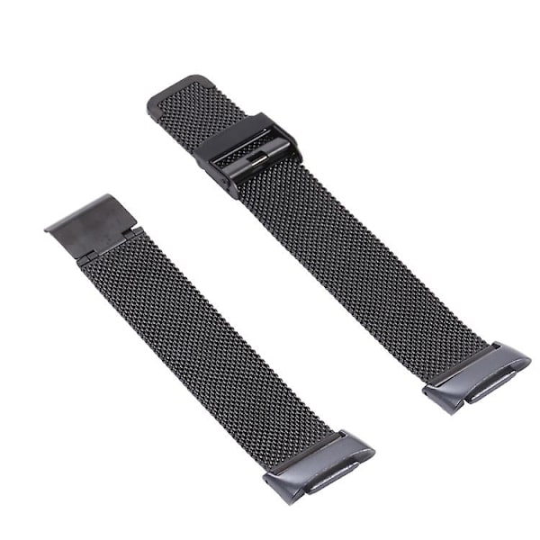 For Fitbit Charge 5 Milan Steel Double Buckles Strap Watch Band Black