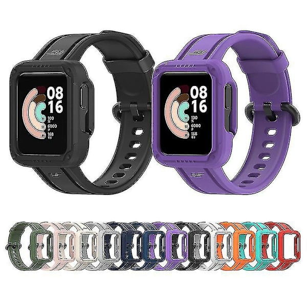 Xiaomi Redmi Watch/redmi Watch 2/mi Watch Lite/mi Watch Lite 2 älykellohihna pehmeä silikoni ranneke kellokuorella 1 Navy Blue