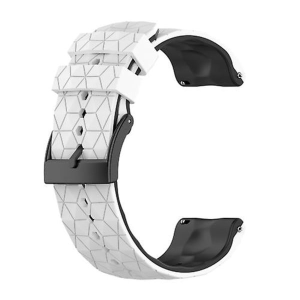 For Suunto 9 24 mm silikonklokkerem i blandede farger White-Black