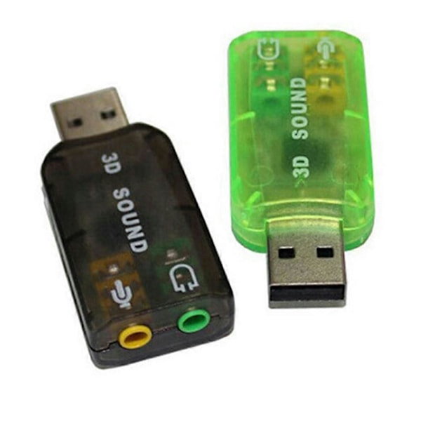 5.1 kanals USB til 3,5 mm jack lydadapterkonverter PC 3D eksternt lydkort