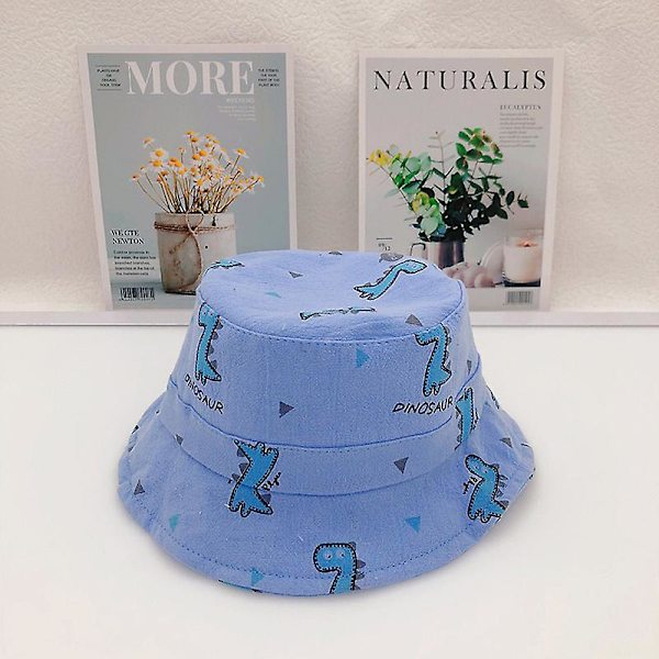 Cartoon Dinosaur Print Baby solhatt bomull utendørs jente gutt solhatt blue