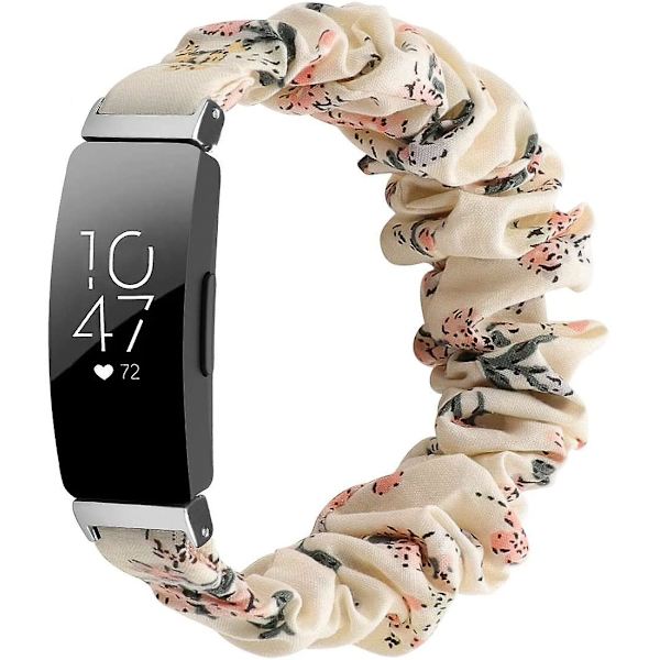 Scrunchies kompatibel med Fitbit Inspire 2 Band/inspire Hr Band/inspire White Honeysuckle Small
