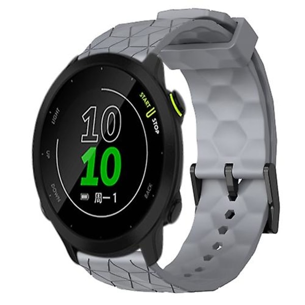 Til Garmin Forerunner 158 20 mm fodboldmønster ensfarvet silikoneurrem Grey
