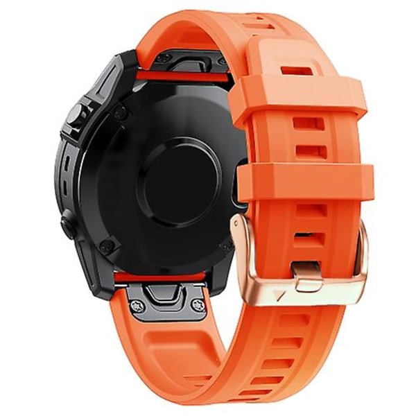 Til Garmin Fenix ​​7s 20 mm silikone urrem Orange