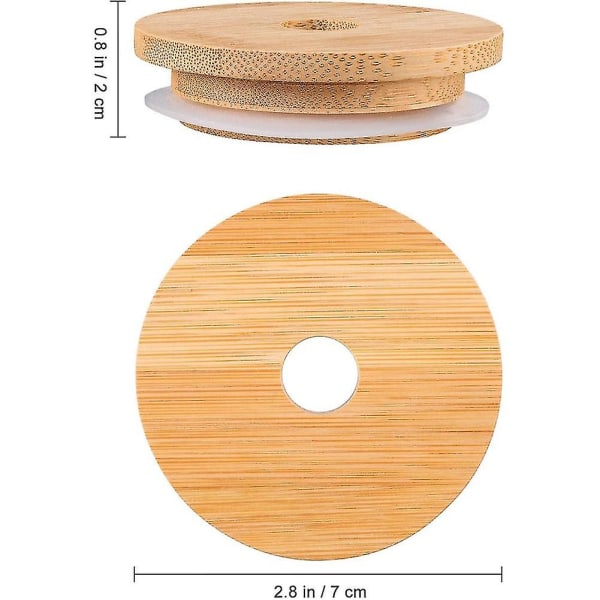 16 kpl uudelleenkäytettävät bambupurkkikannet 70 mm bambusta valmistetut purkkikannet