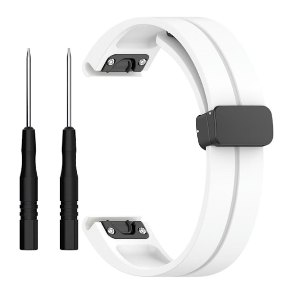 Svart spenne 22mm silikon klokkestropp for Garmin Fenix 7/forerunner 965/955/945/935 White
