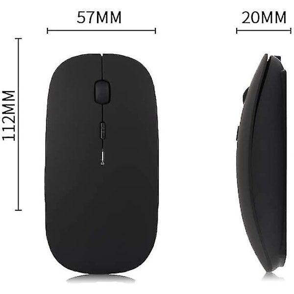 Trådlös Bluetooth -mus för Macbook Pro/macbook Air/ipad/laptop/imac/pc Black
