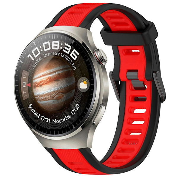 Silikonrem for Huawei Watch 4 Pro Red Black