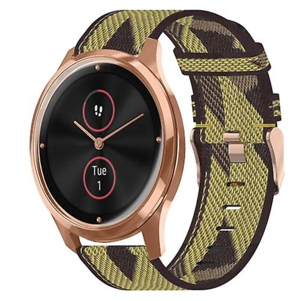 For Garmin Vivomove Luxe 20 mm nylon vevd klokkerem Yellow