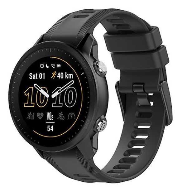 Til Garmin Descent G1 22 mm ensfarvet silikoneurrem Black