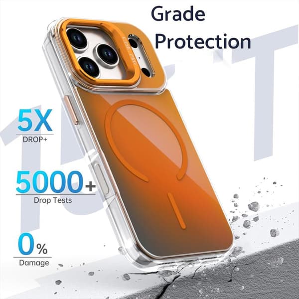 Skal för iPhone 17 Pro, Gradient skyddsfodral med fäste, svart