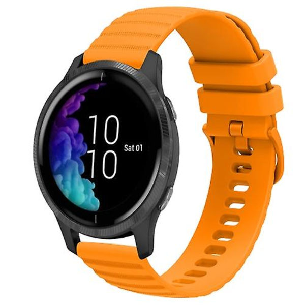 Til Garmin Venu 20 mm Wavy Dot Pattern Solid Color Silicone Watch Band Yellow