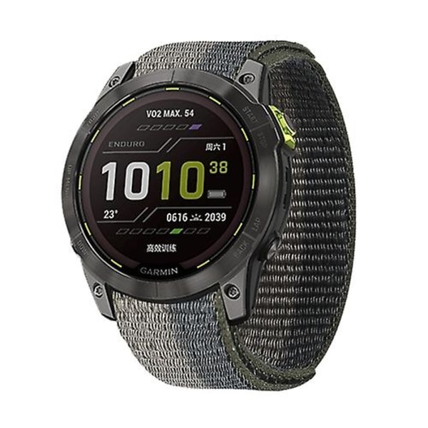 Til Garmin Fenix ​​7x krog og løkke fastener nylon urbånd Black Grey