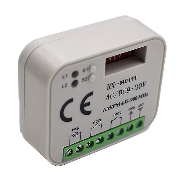 Garasjeport fjernkontroll mottaker 2-kanals kontroller bryter for 433 868 MHz sender Multi Fr