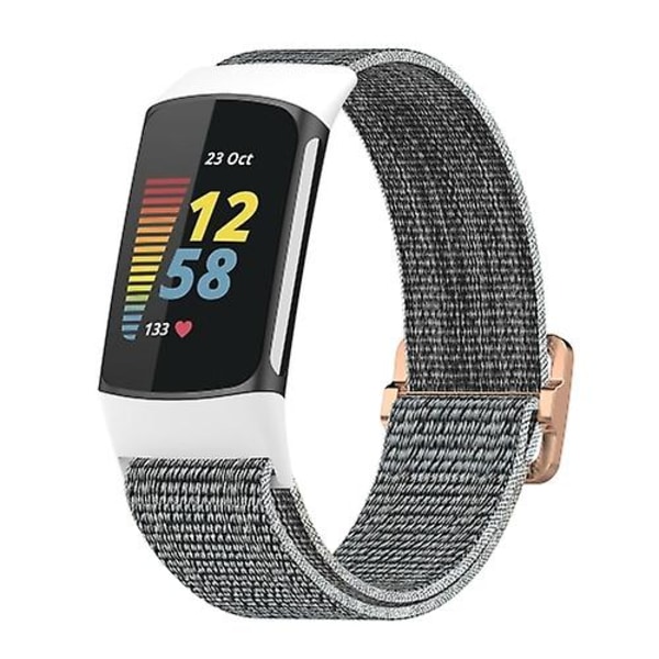Til Fitbit Charge 5 Elastic Nylon Braid Watch Band Seashell