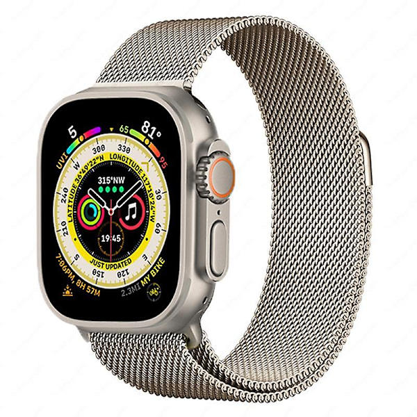 Metalliranneke Apple Watch 8 7 45mm 41mm Ultra 49mm Hengittävä Milanese Vaihtohihna Iwatchiin 6 5 4 3 2 Se 44mm 42mm 40mm Vintage gold 42mm 44mm 45mm 49mm
