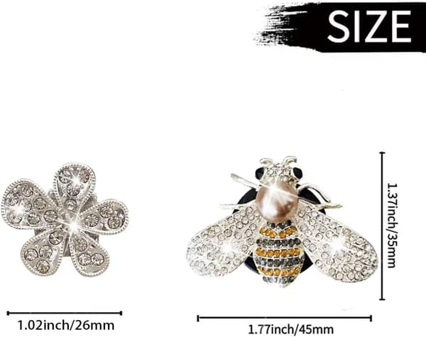 Bling Bee Blomster Luftventil Klips. Krystal Bi Daisy Bil Luftfriskere