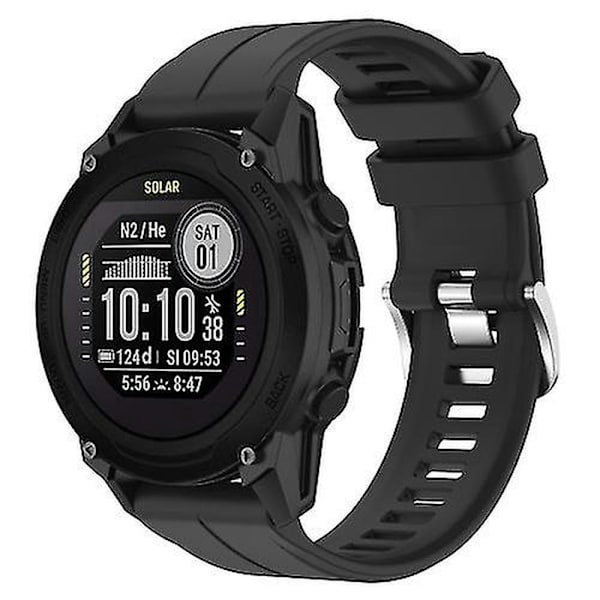 Garmin Descent G1 / Forerunner 745/945/935 / Approach S62 -yhteensopiva yksivärinen silikoniranneke VDCC 1 Black