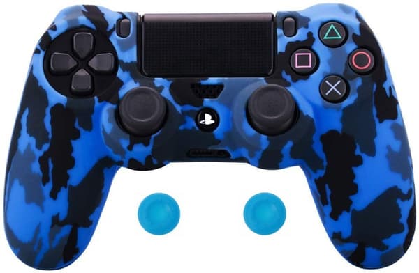 Silikonetui for PS4-kontroller (Kamuflasje blå)
