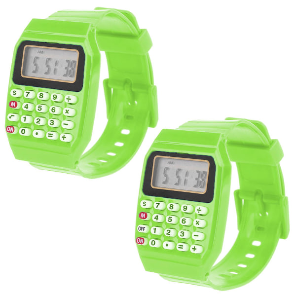 Fad Lasten Silikoni Date Monikäyttöinen Lasten Elektroninen Laskin Watch Green