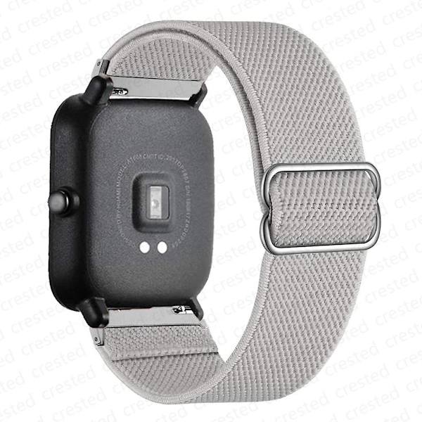 20mm/22mm band för Amazfit Gts 4//2/2e/3/gts2 Mini/gtr 4/3/ pro/gtr2/47mm/stratos Nylon Elastiskt watch Amazfit bipsband grey 20mm