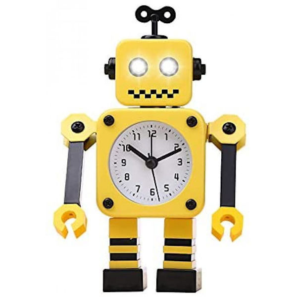 Robot Shape Vekkerklokke Yellow