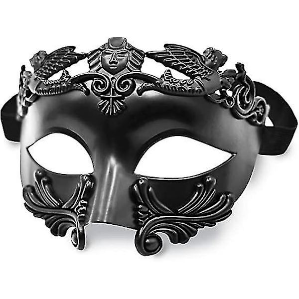 Maskeradmask för män - Grekisk romersk venetiansk mask Mardi Gras-mask Antique Silver