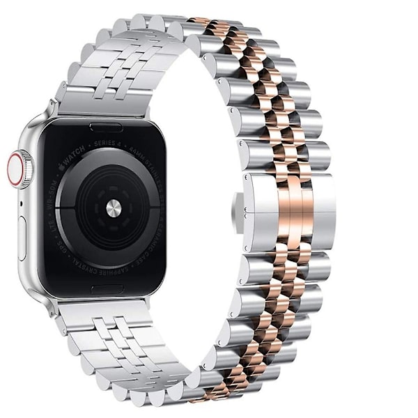 Metallrem för Apple Watch 49 mm 40 mm 41 mm 42 mm 44 mm 45 mm Lyxarmband i rostfritt stål Tillbehör för Iwatch 8 7 6 5 4 3 2 Se Silver rose gold For 38mm 40mm 41mm