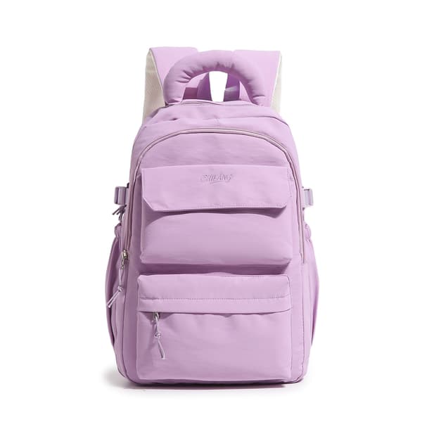 Vanntett studentryggsekk for tenåringer, komfortabel studentryggsekk med flere rom Purple