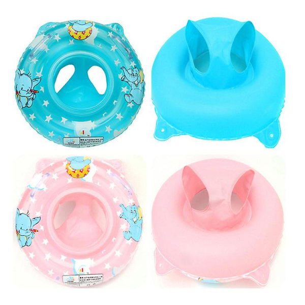 Spädbarnssimringflottor 6-36 månader, uppblåsbart baby med flytsits , simbassängbadtillbehör, mjuk pvc baby Blue